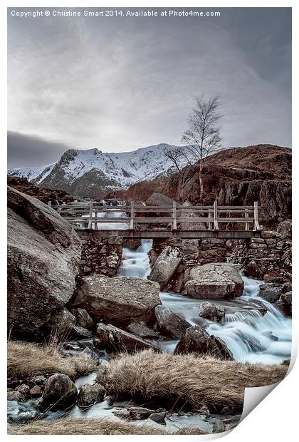 Icy Waters at Rhaeadr Idwal Print by Christine Smart