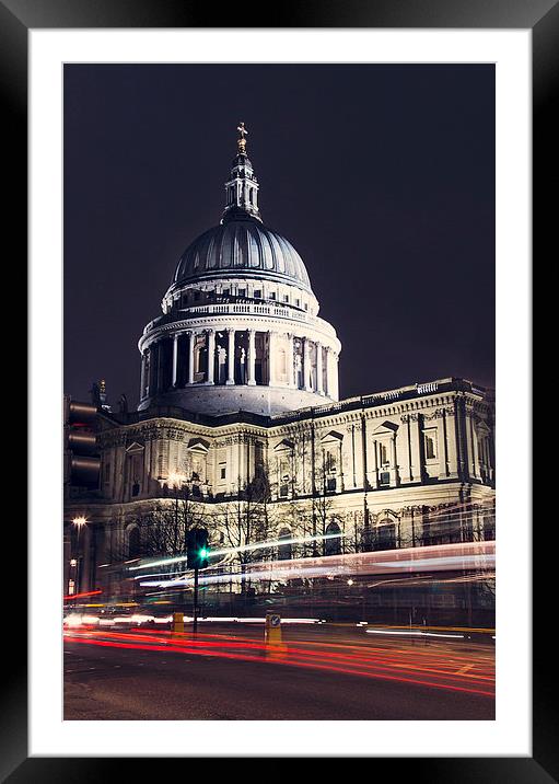 St Pauls Cathedral Light Streaks Framed Mounted Print by Adam Payne