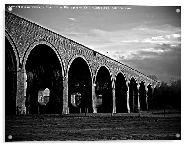 Stanway Viaduct Toddington (B&W) Acrylic by Jason Williams