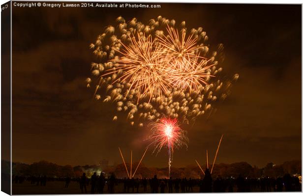 Fireworks #3 Canvas Print by Gregory Lawson