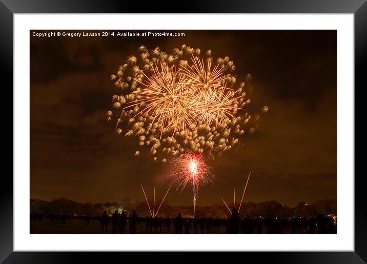 Fireworks #3 Framed Mounted Print by Gregory Lawson
