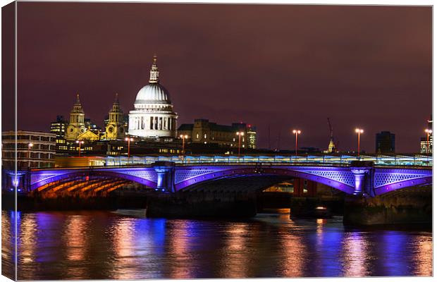Illumination of St Pauls Cathedral Canvas Print by Adam Payne