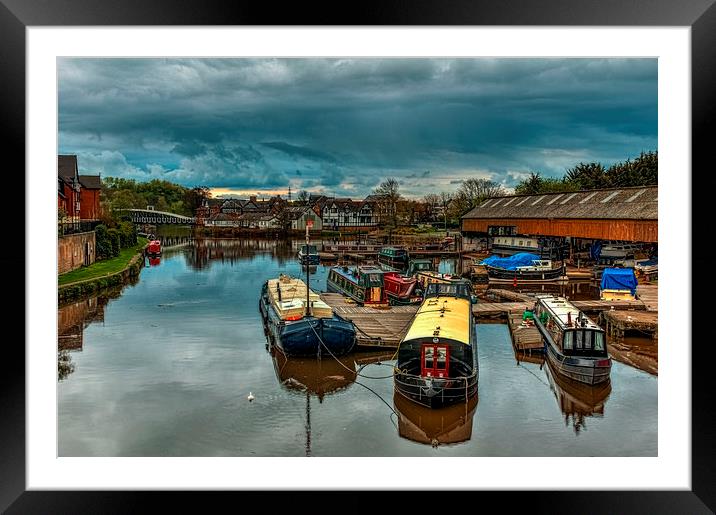 The old Northwich Marina Framed Mounted Print by Mike Janik