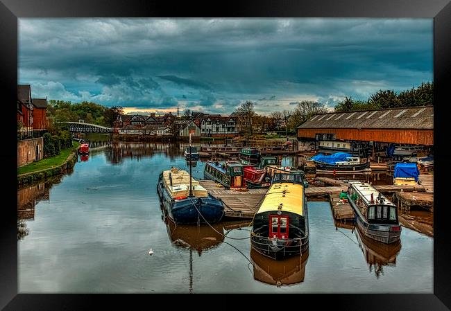 The old Northwich Marina Framed Print by Mike Janik