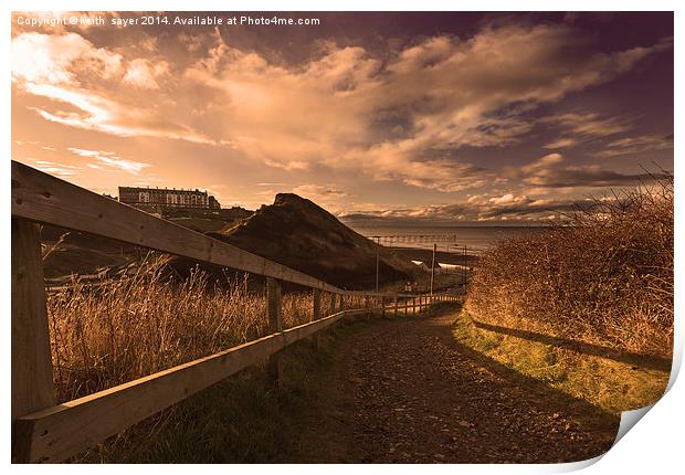 Path To The Beach at Saltburn Print by keith sayer