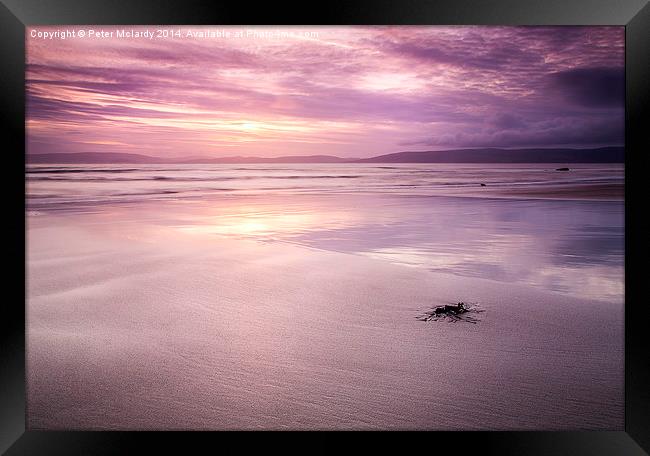 Sunset Beach Framed Print by Peter Mclardy