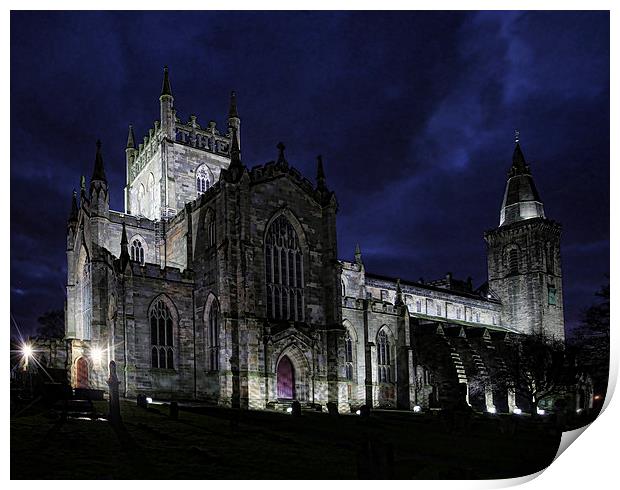 Dunfermline Abbey at night Print by Andrew Beveridge