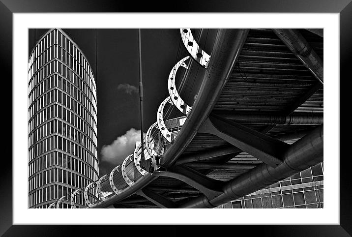 Under Metropolis Bridge Framed Mounted Print by Robin Chun