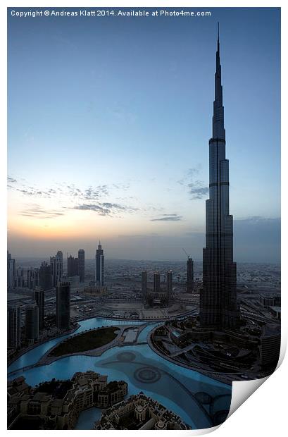 Burj Khalifa 3 Print by Andreas Klatt