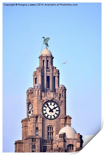 Liver Bird Building Print by Gregory Lawson