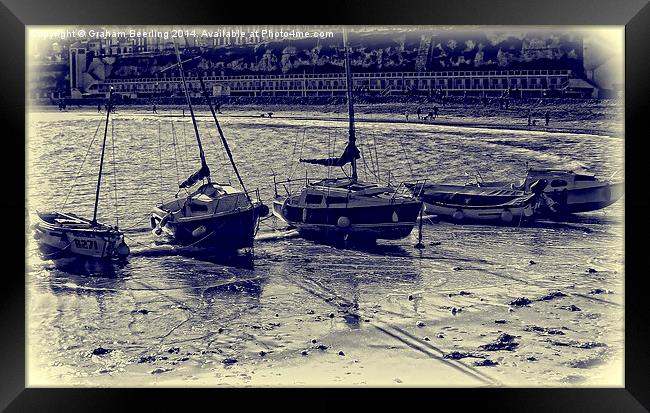 Beached Boats Blues Framed Print by Graham Beerling