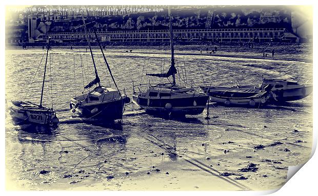 Beached Boats Blues Print by Graham Beerling