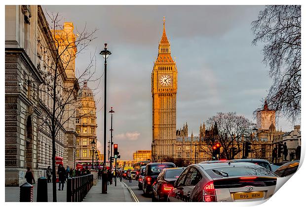 Big Ben, Westminster Golden Hour Print by mhfore Photography