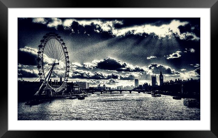 London Eye and Houses of Parliament Framed Mounted Print by Scott Anderson