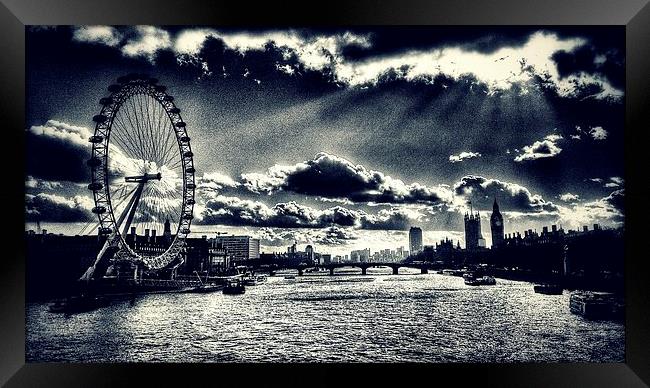 London Eye and Houses of Parliament Framed Print by Scott Anderson