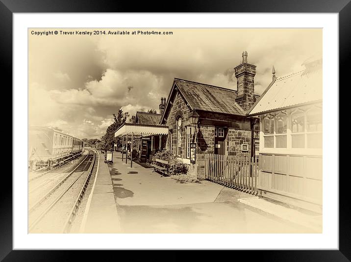 Country Railway Station Framed Mounted Print by Trevor Kersley RIP