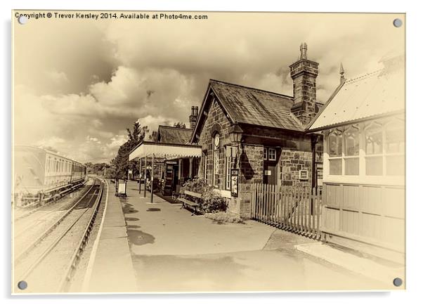Country Railway Station Acrylic by Trevor Kersley RIP