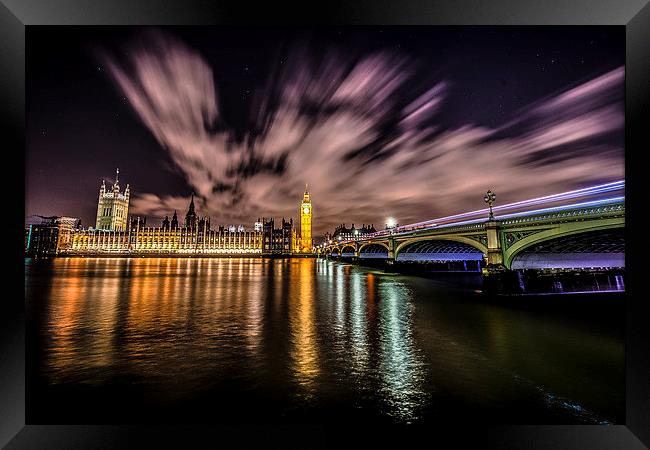 Parliament and Westminster by Night Framed Print by Ian Collins