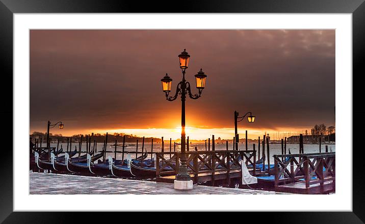 Sunrise Venice Framed Mounted Print by Gail Johnson