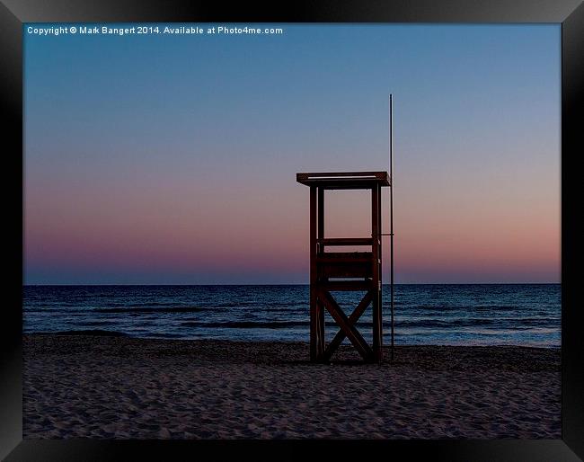 Sundown at the Beach Framed Print by Mark Bangert