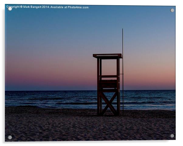 Sundown at the Beach Acrylic by Mark Bangert