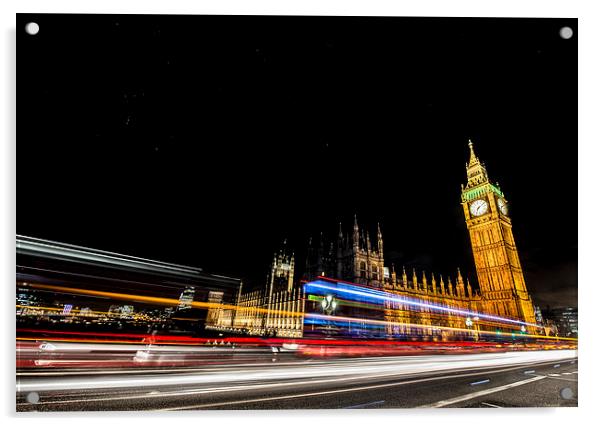 Houses of Parliament Nightscape Acrylic by Ian Collins