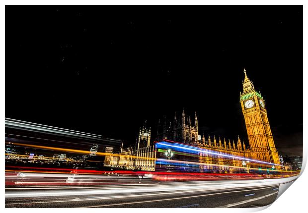 Houses of Parliament Nightscape Print by Ian Collins
