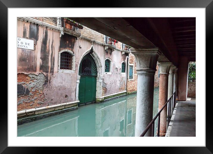 Venice Canal Framed Mounted Print by Gail Johnson