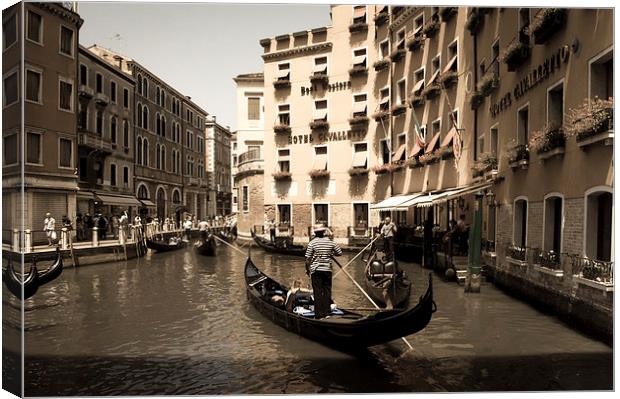 Venice canal gondolas Canvas Print by Leighton Collins