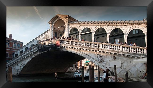 Rialto Bridge Venice Framed Print by Leighton Collins