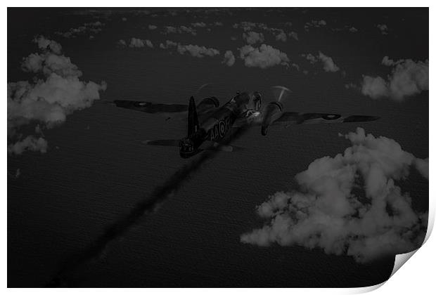 Above and beyond: Jimmy Ward VC black and white ve Print by Gary Eason
