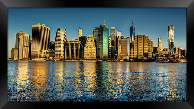 Manhattan Dawn Framed Print by Jed Pearson