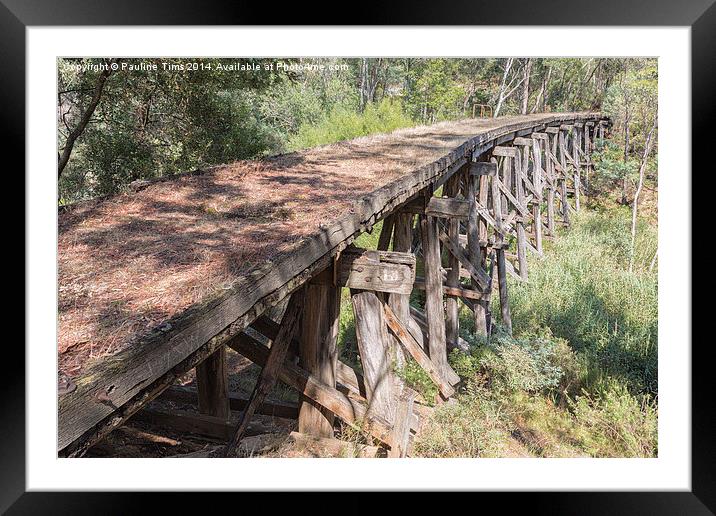 OLD TRESTLE BRIDGE Framed Mounted Print by Pauline Tims