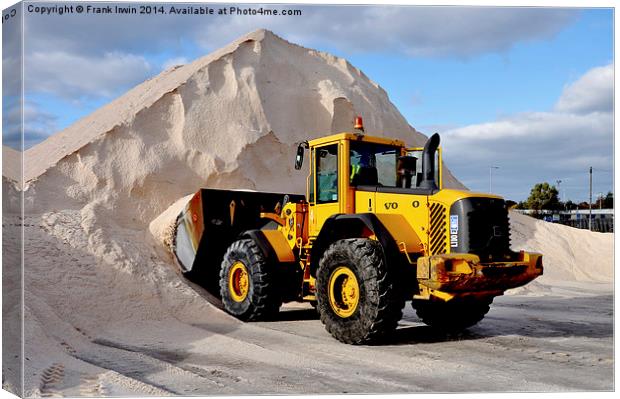 Dumper truck loading rock salt ready for delivery. Canvas Print by Frank Irwin