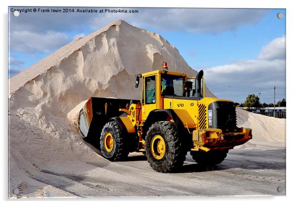 Dumper truck loading rock salt ready for delivery. Acrylic by Frank Irwin