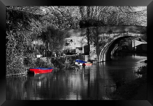 Colour Boats On The Stroud Water Canal Framed Print by Ben Kirby