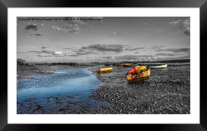 Morstons colourful boats Framed Mounted Print by Gary Pearson