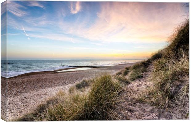 Sunset in the Dunes Canvas Print by Helen Hotson