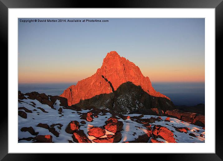 Mt Kenya at Sunrise Framed Mounted Print by David Morton