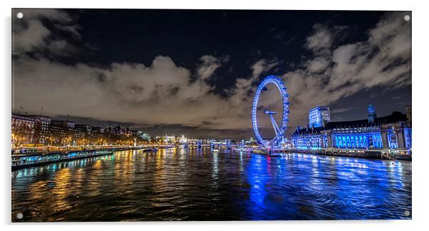 London Eye Panoramic Acrylic by Ian Collins
