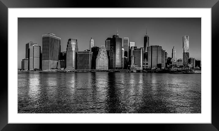 Manhattan Reflected Framed Mounted Print by Jed Pearson