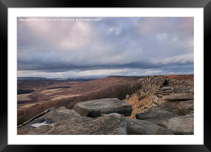 Stanage Edge Framed Mounted Print by Dave Evans