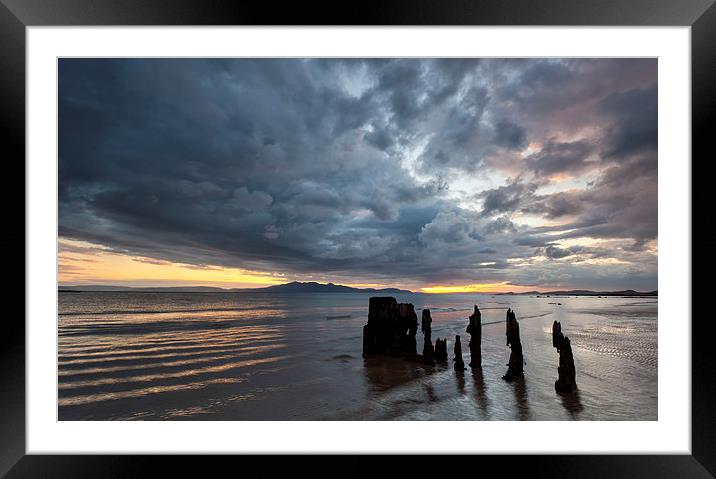 Moody Isle of Arran Sunset Framed Mounted Print by Robert Strachan