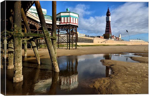 Blackpool Tower From Under North Pier Canvas Print by Gary Kenyon
