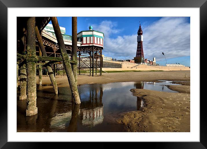 Blackpool Tower From Under North Pier Framed Mounted Print by Gary Kenyon