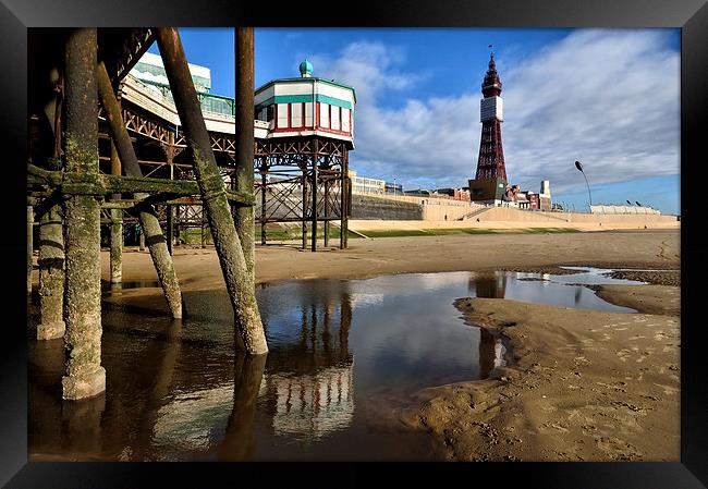 Blackpool Tower From Under North Pier Framed Print by Gary Kenyon