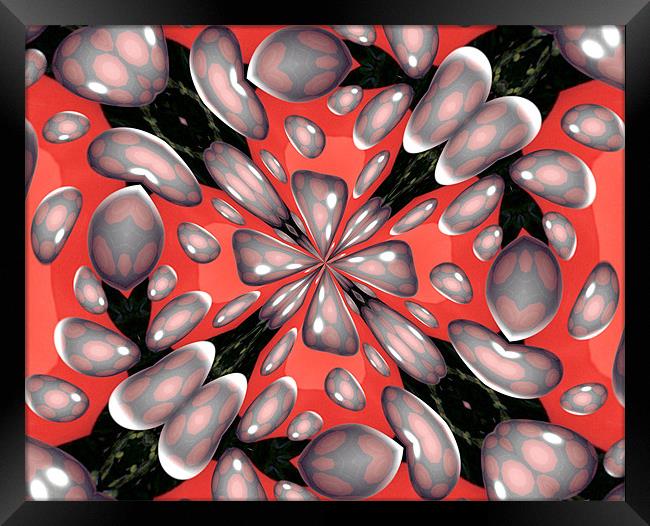 Red bubbles large Framed Print by Ruth Hallam