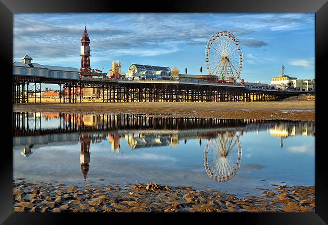Tower And Pier Blackpool Framed Print by Gary Kenyon