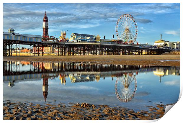Tower And Pier Blackpool Print by Gary Kenyon