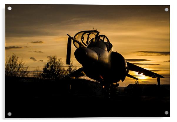 Harrier T4 at Sunset Acrylic by Oxon Images